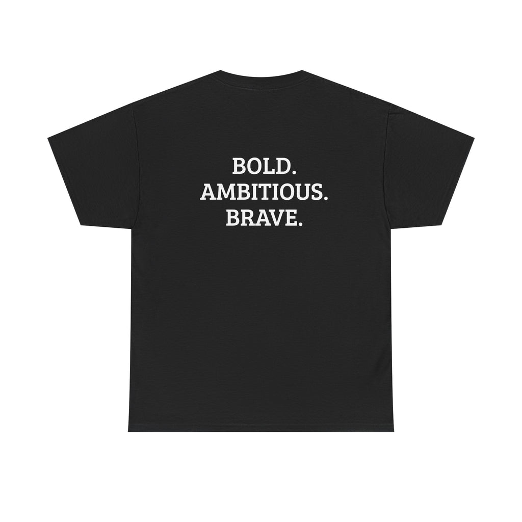 Boldly Set Sail Tee — Minimal Motivational Graphic Shirt ("Bold. Ambitious. Brave.")
