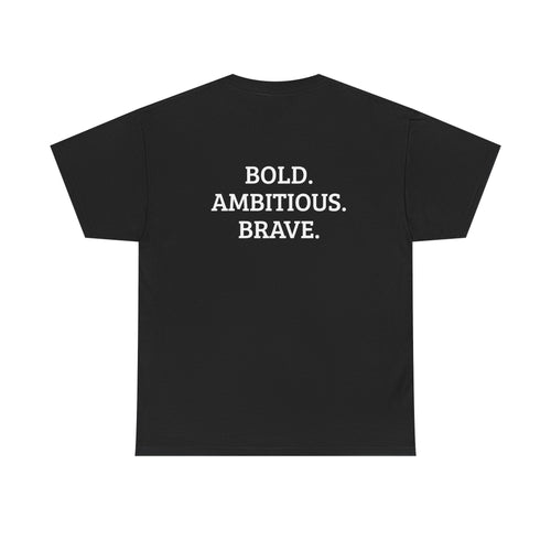 Boldly Set Sail Tee — Minimal Motivational Graphic Shirt ("Bold. Ambitious. Brave.")