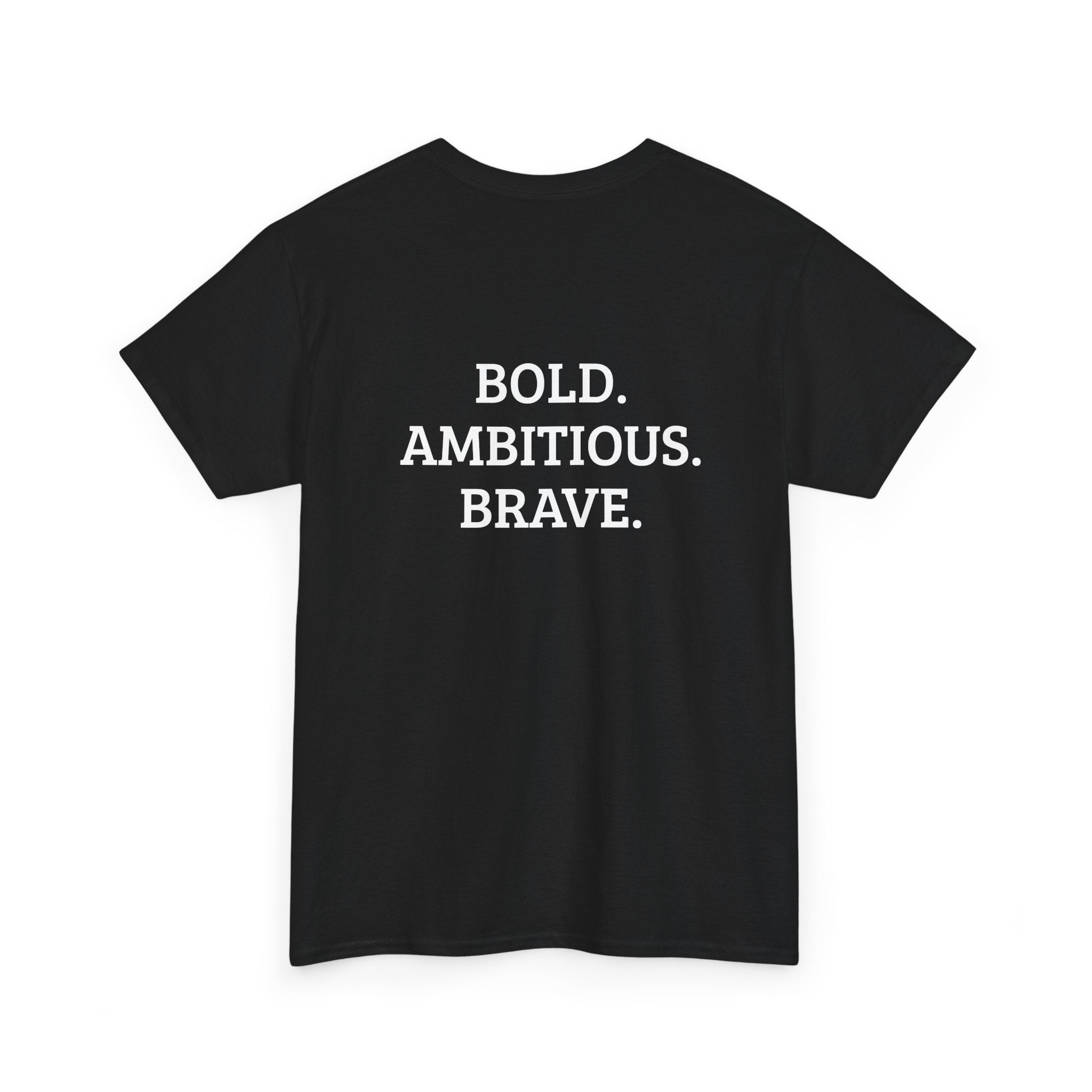 Boldly Set Sail Tee — Minimal Motivational Graphic Shirt ("Bold. Ambitious. Brave.")